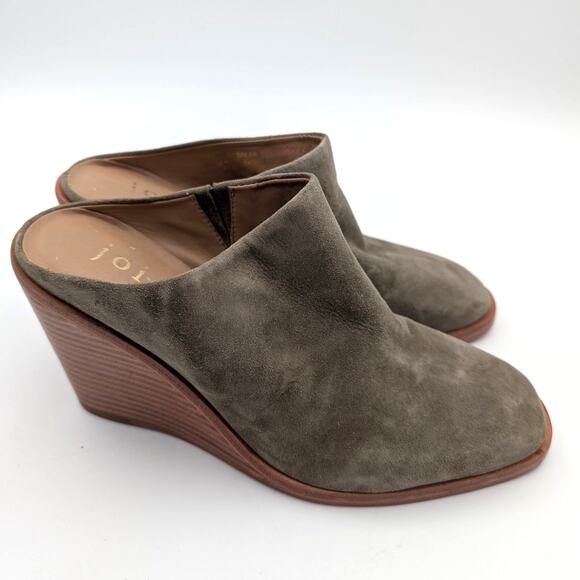 Joie Breana Wedge Mule Shoes Slip-On Almond Toe Women's" Olive Green Size US7B - Picture 3 of 12